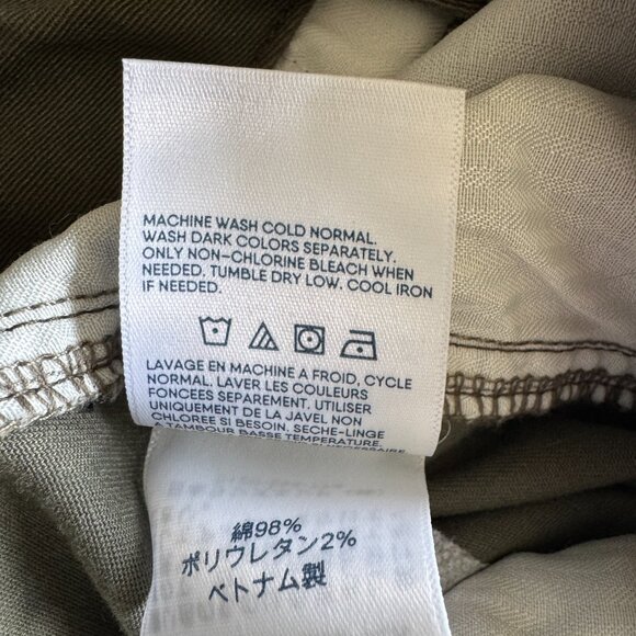 Land's End Sz 6 Carpenter Utility Cargo Tapered Jeans Chino Pants Pockets Green - Picture 12 of 15